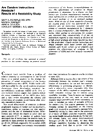 Are condom instructions readable Results of a readability study