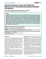 Germline Progenitors Escape the Widespread Phenomenon of Homolog Pairing during Drosophila Development