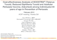 Costeffectiveness analysis of BOOSTRIX Tetanus Toxoid Reduced Diphtheria Toxoid and Acellular Pertussis Vaccine Adsorbed among Individuals 65 years of age in prevention of Pertussis