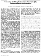 Screening for phenylketonuria in New York City Threshold values reconsidered