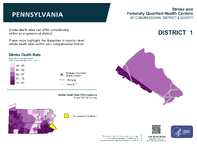 PA Congressional District 01 Stroke and Federally Qualified Health Centers Map 118th Congress