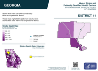 GA Congressional District 11 Stroke and Federally Qualified Health Centers Map 119th Congress