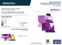 NE Congressional District 01 Stroke and Federally Qualified Health Centers Map 119th Congress