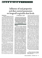 Influence of Coal Properties and DustControl Parameters on Longwall RespirableDust Levels