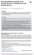 Occupational health and sleep issues in underserved populations 2019