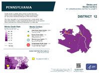 PA Congressional District 12 Stroke and Stroke Centers Map 118th Congress