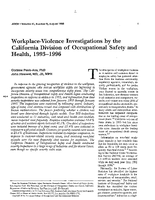 WorkplaceViolence Investigations by the California Division of Occupational Safety and Health 19931996