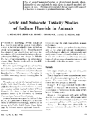 Acute and subacute toxicity studies of sodium fluoride in animals
