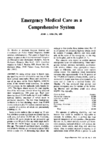 Emergency Medical Care As A Comprehensive System