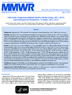 Vital Signs Pregnancyrelated Deaths United States 20112015 and Strategies for Prevention 13 States 20132017