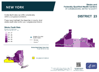 NY Congressional District 23 Stroke and Federally Qualified Health Centers Map 118th Congress
