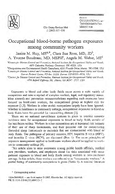 Occupational BloodBorne Pathogen Exposures Among Community Workers