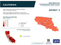 CA Congressional District 06 Heart Disease and Federally Qualified Health Centers Map 118th Congress