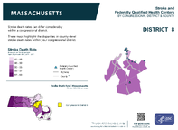 MA Congressional District 08 Stroke and Federally Qualified Health Centers Map 118th Congress