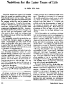 Nutrition for the later years of life