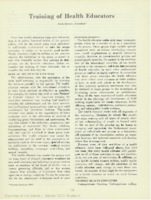 Training of health educators