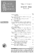 Public Health Report  v 71 no 8  table of contents