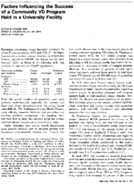 Factors Influencing The Success Of A Community Vd Program Held In A University Facility