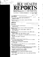 Public Health Rep  v 98 no 6  table of contents