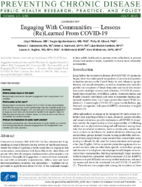 Engaging With Communities  Lessons ReLearned From COVID19