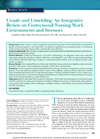 Unsafe and Unsettling An Integrative Review on Correctional Nursing Work Environments and Stressors