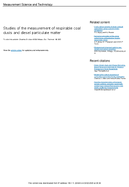 Studies of the Measurement of Respirable Coal Dusts and Diesel Particulate Matter