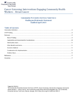 Cancer Screening Interventions Engaging Community Health Workers  Breast Cancer