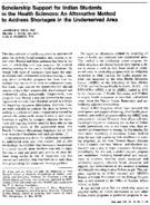 Scholarship support for Indian students in the health sciences an alternative method to address shortages in the underserved area