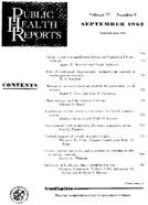 Public Health Reports  v 77 no 9 September 1962  table of contents
