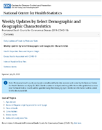 Weekly updates by select demographic and geographic characteristics Provisional Death Counts for Coronavirus Disease COVID19 20200729