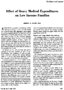 Effect Of Heavy Medical Expenditures On Low Income Families