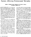 Factors affecting postneonatal mortality