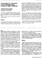 The Accuracy Of Liver Cancer As The Underlying Cause Of Death On Death Certificates