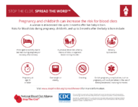 Pregnancy and childbirth can increase the risk for blood clots