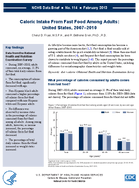 Caloric Intake from Fast Food among Adults United States 20072010