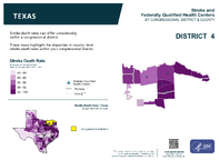 TX Congressional District 04 Stroke and Federally Qualified Health Centers Map 118th Congress