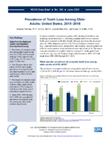 Prevalence of tooth loss among older adults United States 20152018