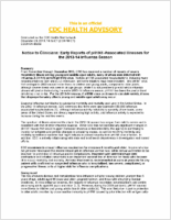Notice to clinicians Early reports of pH1N1associated illnesses for the 201314 influenza season