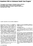 Experience with an adolescent health care program