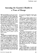 Assessing The Countrys Health In A Time Of Change