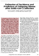 Estimates of Incidence and Predictors of Fatiguing Illness after SARSCoV2 Infection