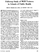 Followup study of MCH trainees in schools of public health