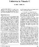 Unknowns in vitamin C