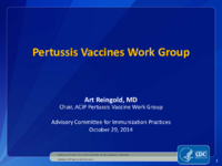 Pertussis Vaccines Work Group