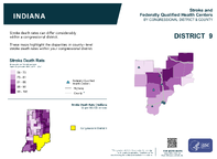 IN Congressional District 09 Stroke and Federally Qualified Health Centers Map 118th Congress