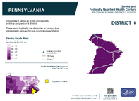 PA Congressional District 06 Stroke and Federally Qualified Health Centers Map 118th Congress