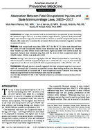 Association Between Fatal Occupational Injuries and State MinimumWage Laws 20032017