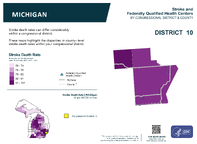 MI Congressional District 10 Stroke and Federally Qualified Health Centers Map 118th Congress