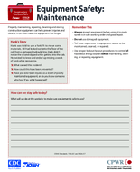 Construction Toolbox Talk Equipment Safety Maintenance