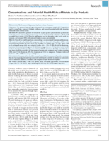 Concentrations and Potential Health Risks of Metals in Lip Products